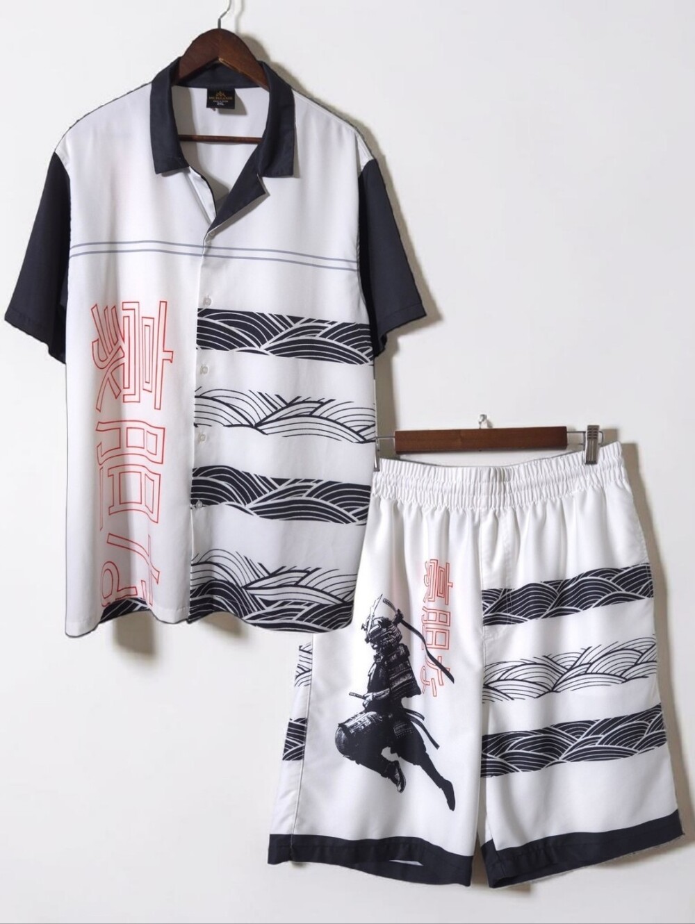 Red Ape MCMXXXIII Samurai All Over Print 2XL Shirt Shorts XL Set Mens Anime